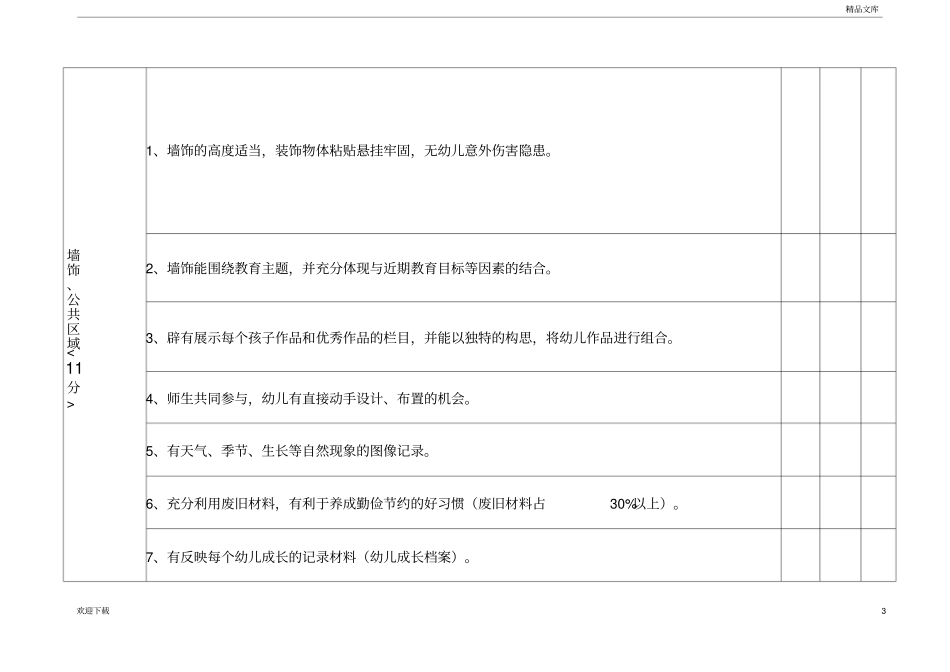 幼儿园环境创设评价表_第3页