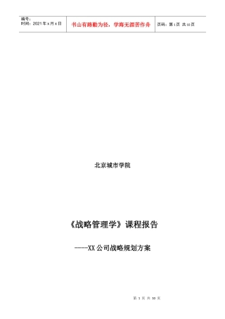 某公司战略规划方案