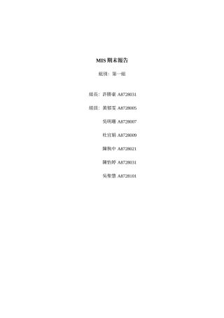某公司MIS期末报告
