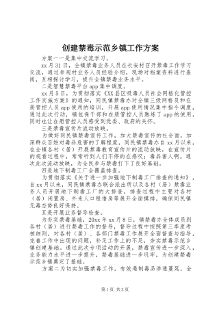 创建禁毒示范乡镇工作实施方案