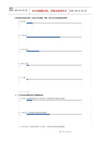 某公司财务会计工作满意度问卷