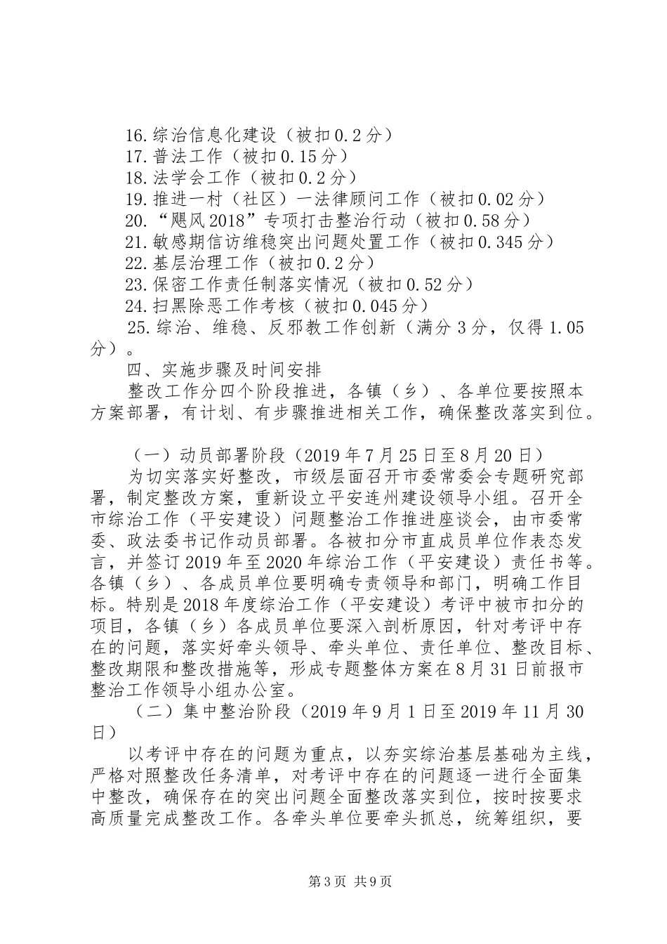某市综治工作（平安建设）问题整治工作实施方案_第3页