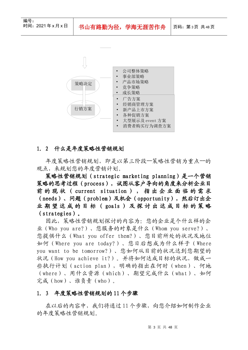 某公司年度策略性营销规划的程序和方法_第3页