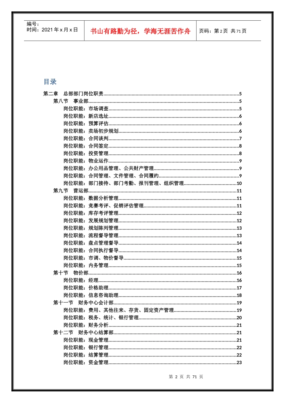某公司部门岗位职能手册_第2页