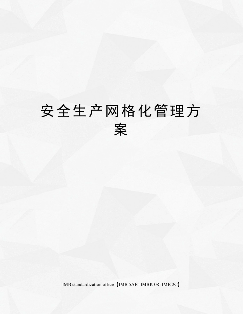 安全生产网格化管理方案_第1页
