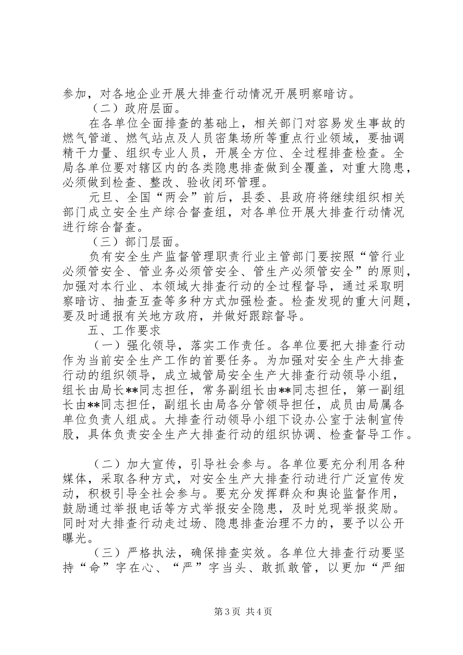 城管局安全生产大排查方案_第3页