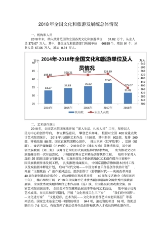2018年全国文化和旅游发展统总体情况