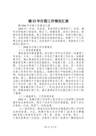 镇打假工作情况汇报