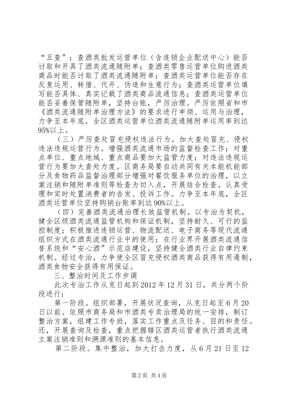 酒类流通领域专治工作实施方案_第2页