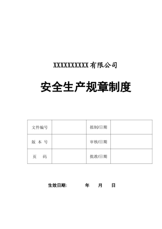 某公司安全生产规章制度汇编(DOC 37页)