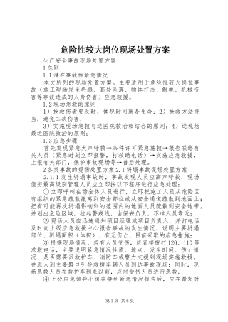 危险性较大岗位现场处置实施方案