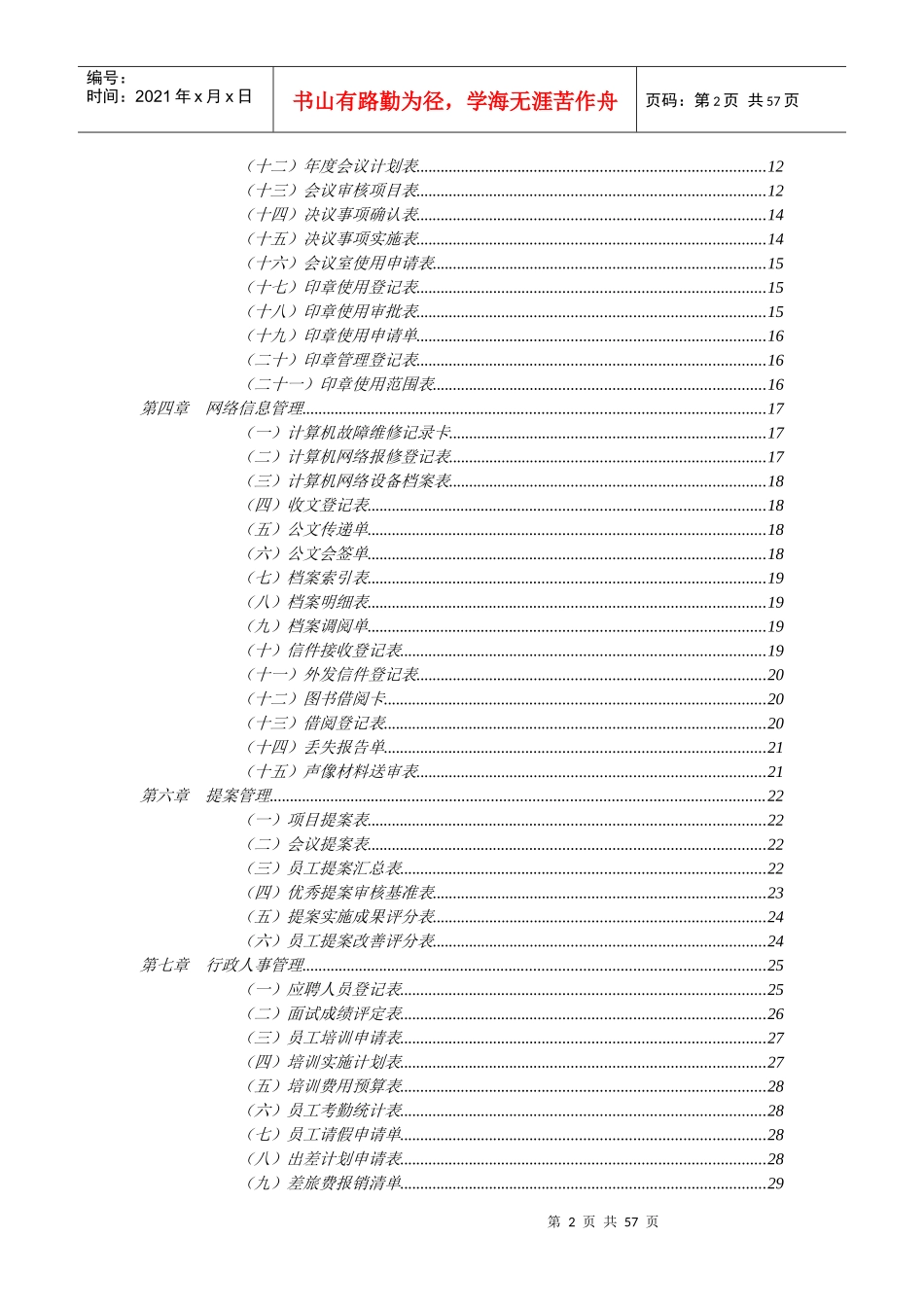 某公司行政管理职位工作手册_第2页