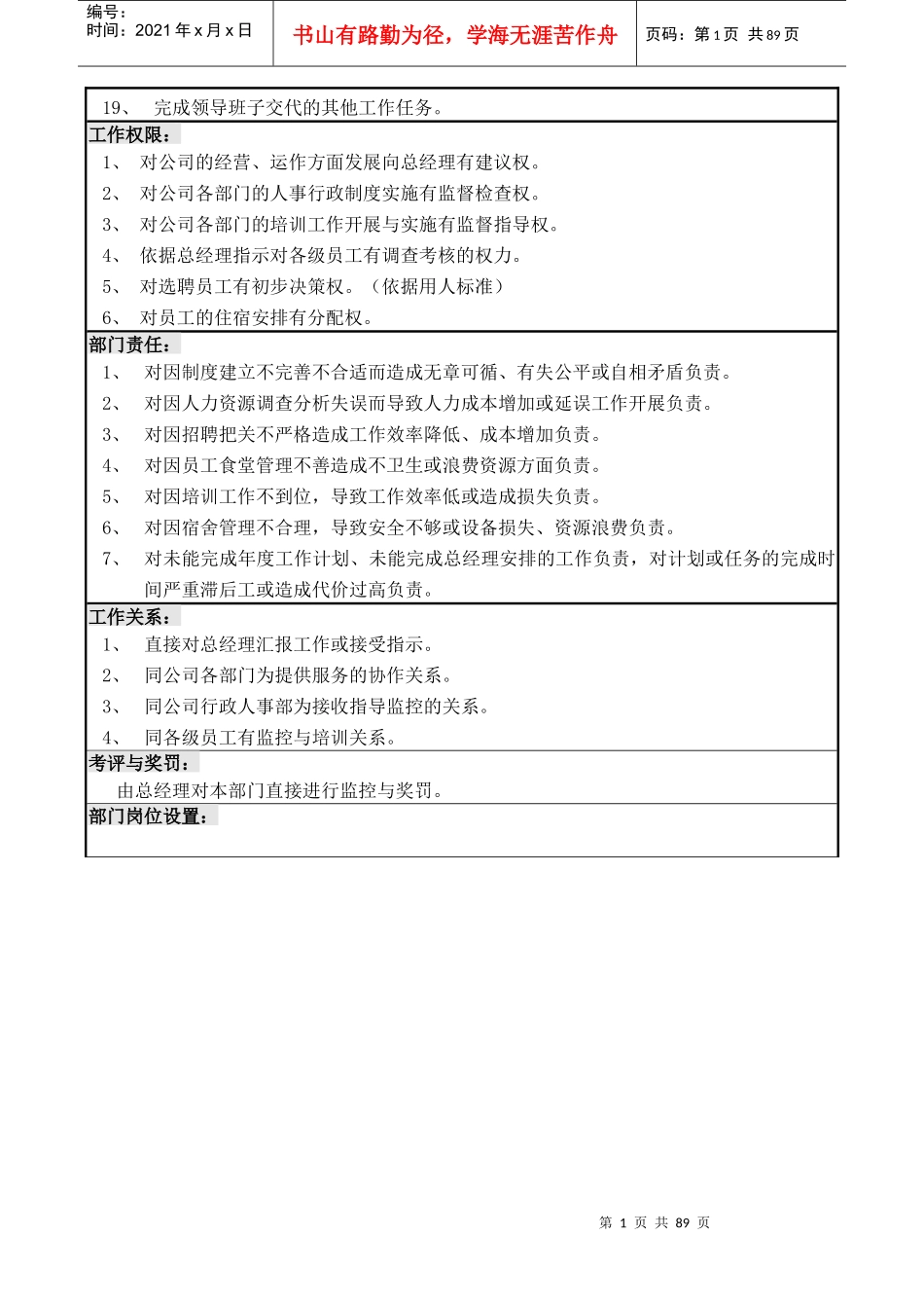 某公司行政人事部运作手册（DOC 89页）_第3页