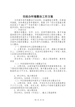 市政办环境整治工作实施方案
