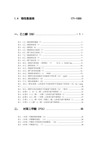 某公司物性数据表汇编