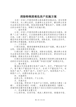 消除特殊困难危房户方案