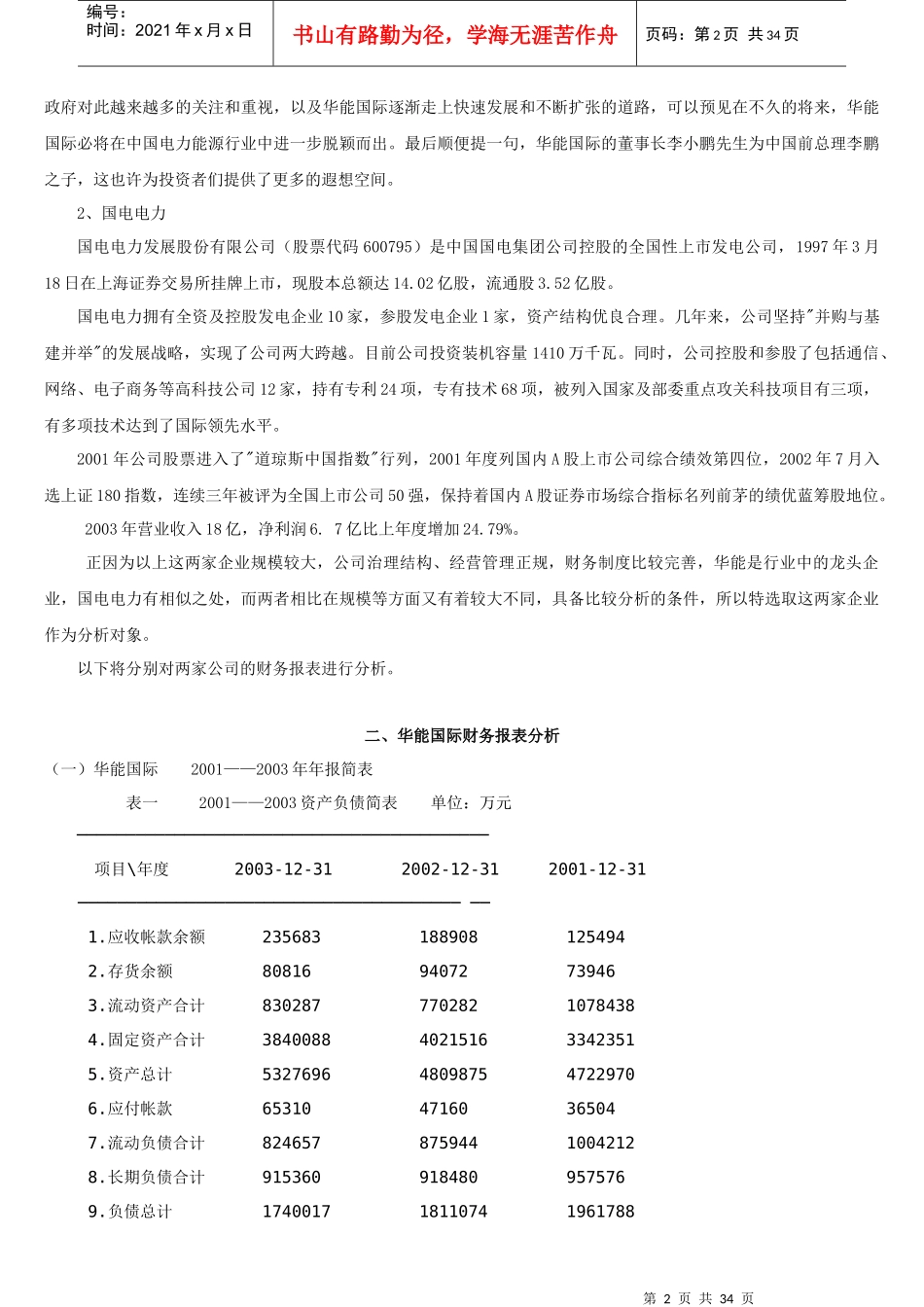 某公司财务报表及管理知识分析案例_第2页