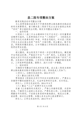 县二院专项整治实施方案