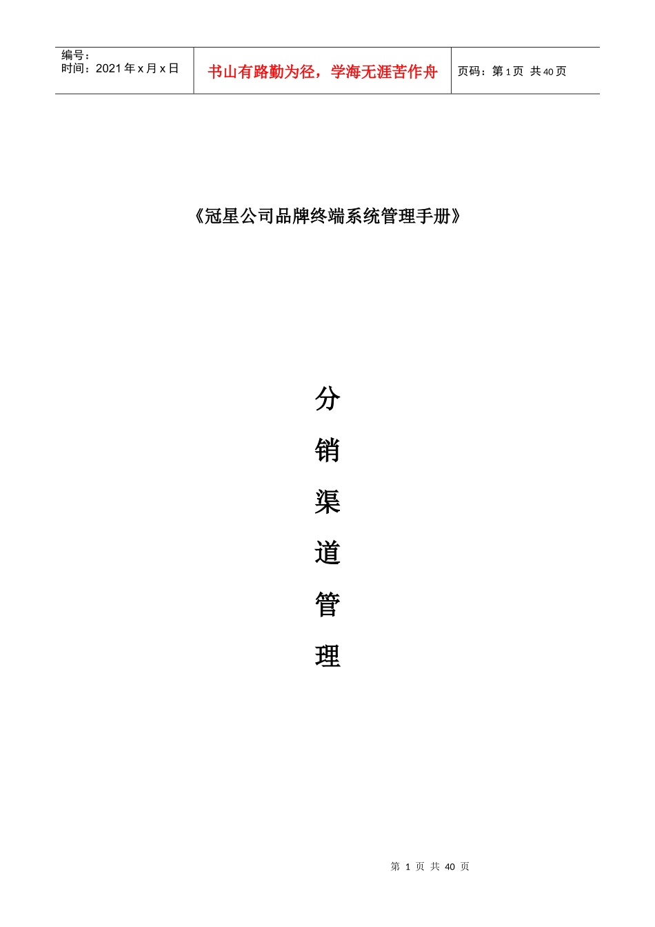 某公司品牌终端系统管理手册_第1页