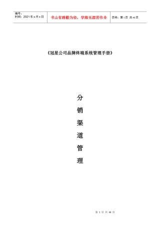 某公司品牌终端系统管理手册