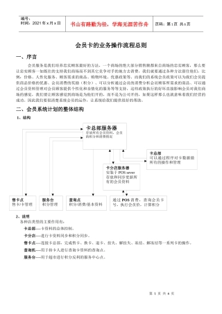 某公司建立会员卡的业务操作流程总则