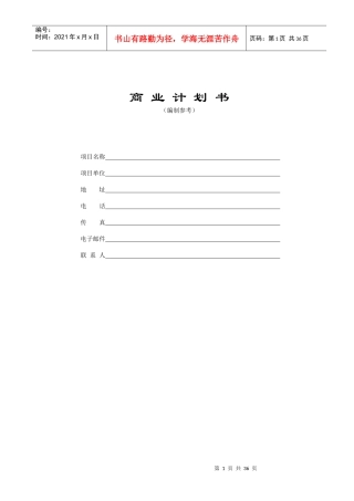 某公司商业计划书(doc 35页)