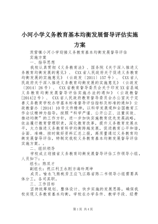 小河小学义务教育基本均衡发展督导评估方案