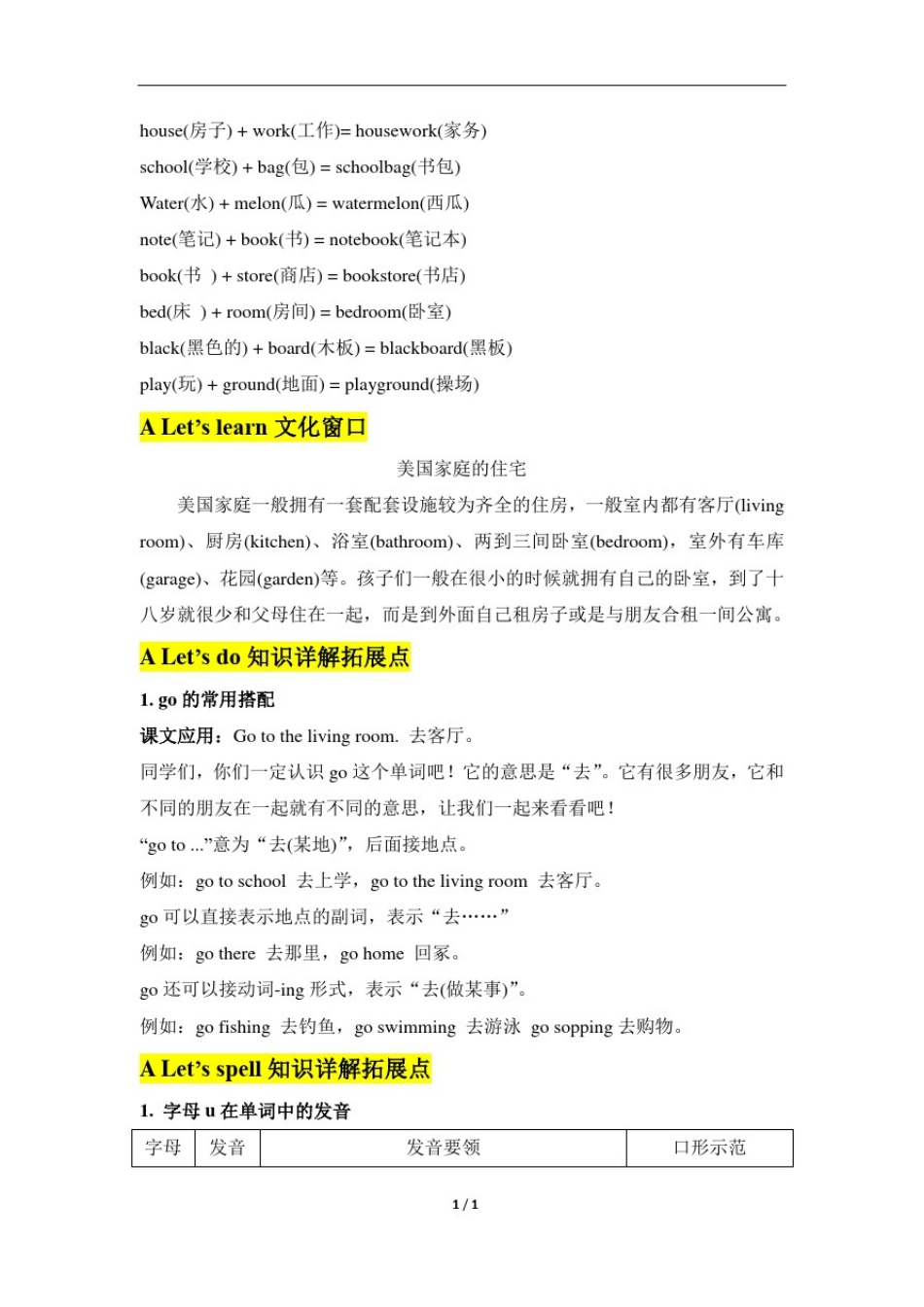 人教PEP四年级英语上册Unit4_知识详解_第3页