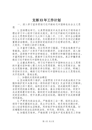 支部工作计划