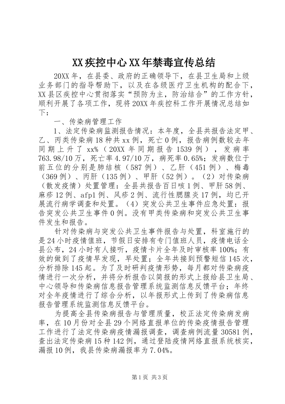 疾控中心禁毒宣传总结_第1页