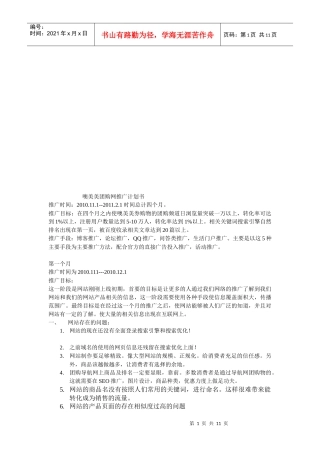 某团购网推广计划书