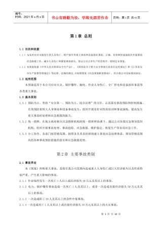 某发电有限公司重大事故应急预案