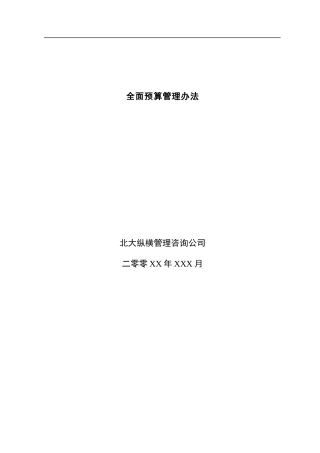 某咨询全面预算管理办法(doc17)(3)