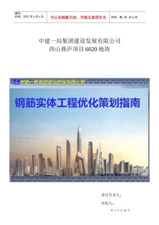 某公司项目地块钢筋实体工程优化策划通用手册