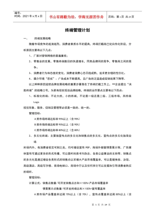 某大型公司终端管理计划