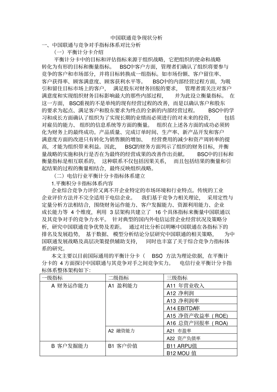 中国联通竞争现状分析.doc_第1页