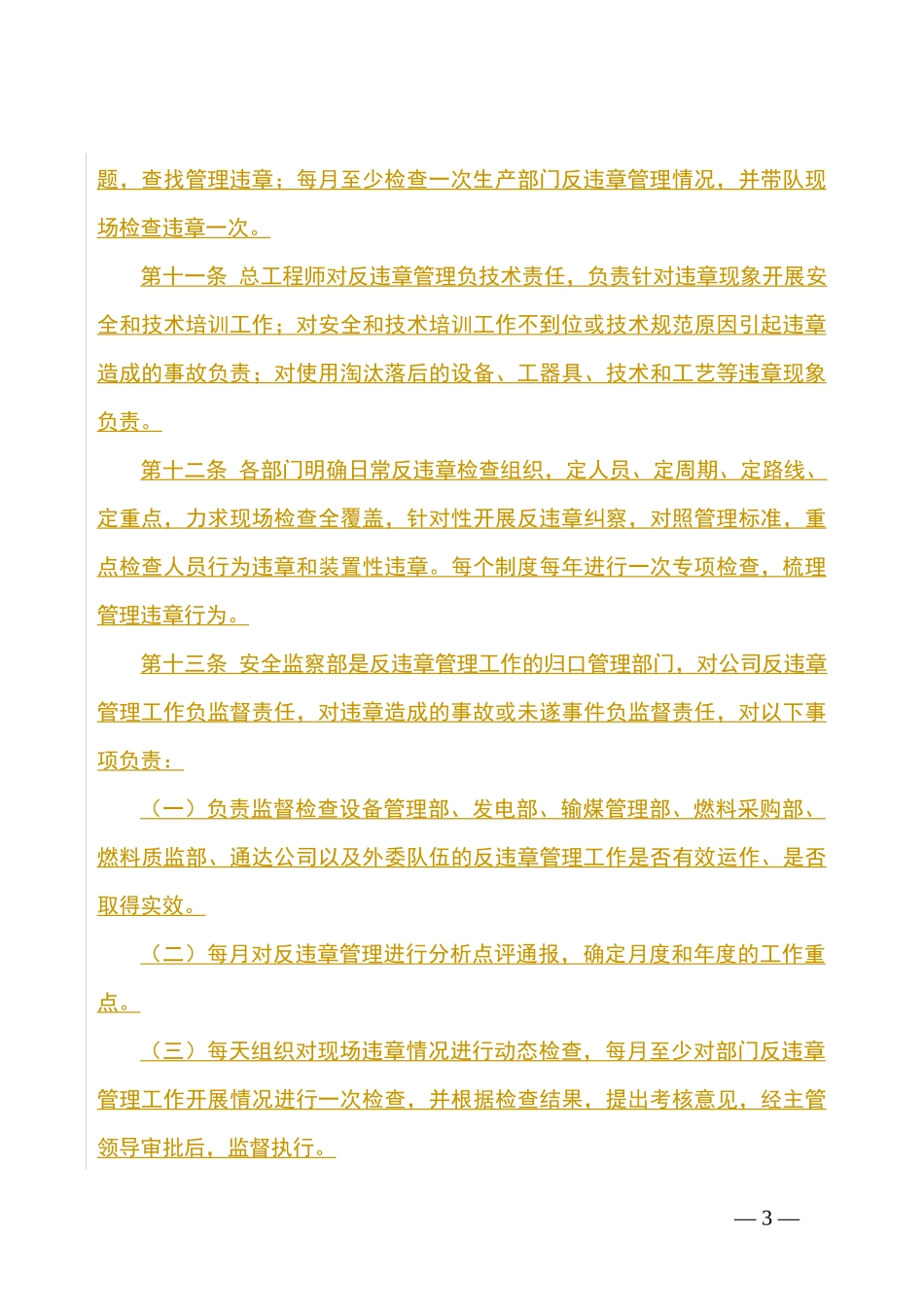 某发电有限责任公司反违章管理办法_第3页