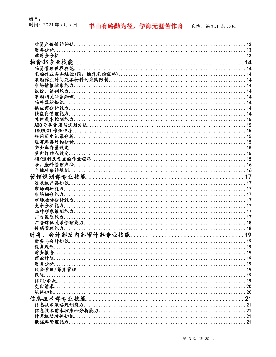 某咨询小天鹅项目之附录6、职能字典_第3页