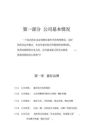 医疗投资集团企业企划书