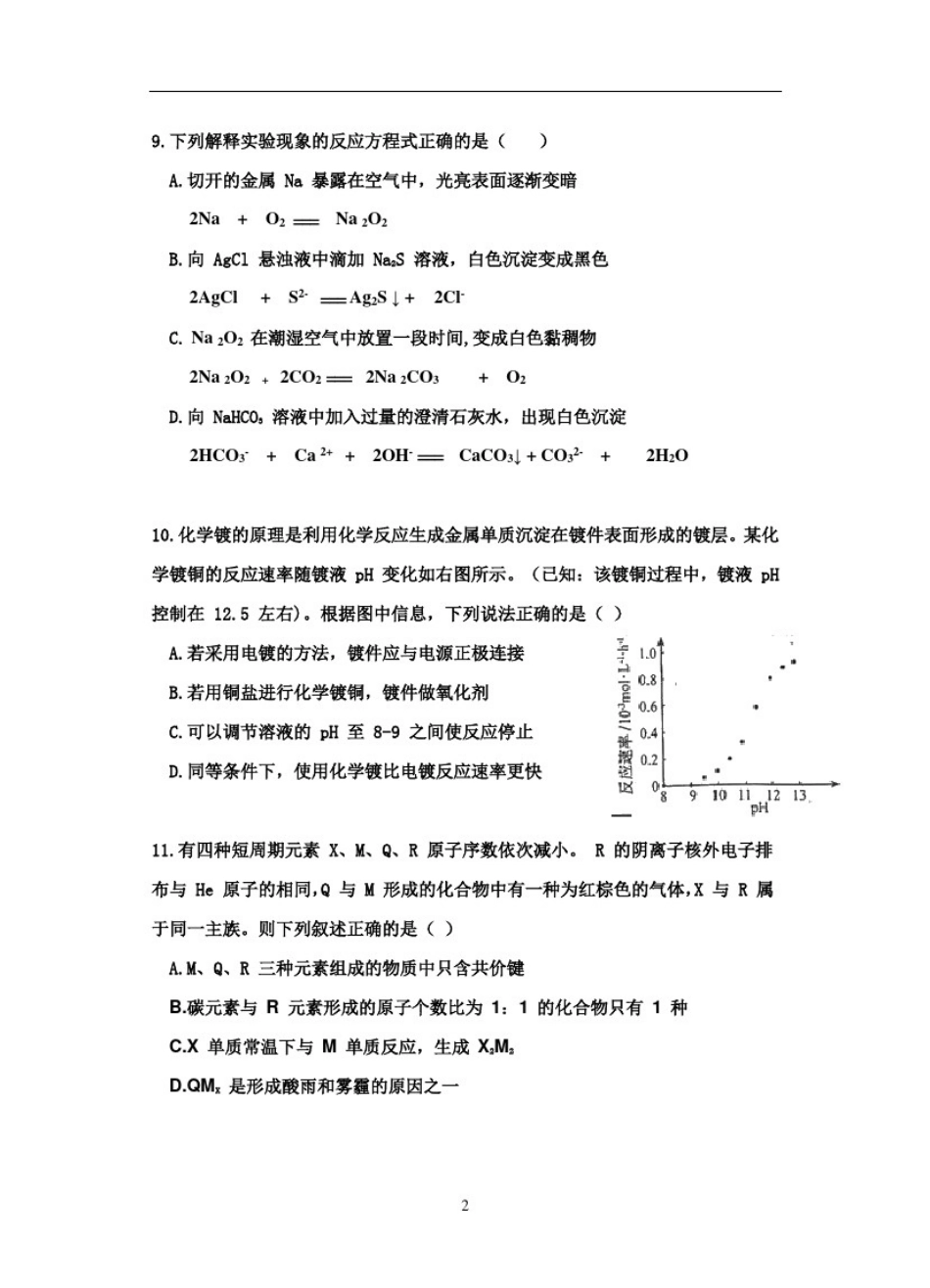 2017年人大附中高三化学二模试题(含答案)_第2页