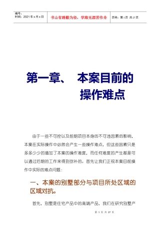 某别墅的企划推广计划书