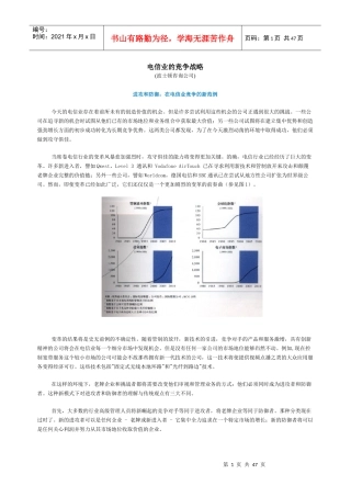 某咨询电信业的竞争战略