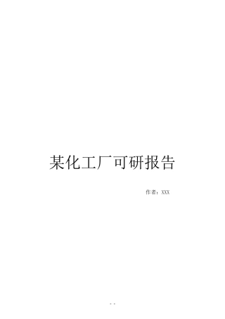 某化工厂可研报告(DOC99页)