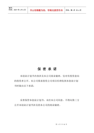 某国际体育运动公司商业计划书