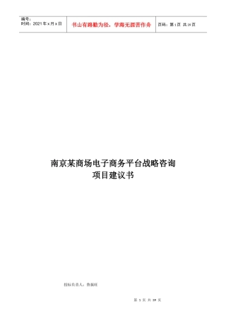 某商场电子商务平台战略咨询项目标书(万擎咨询)