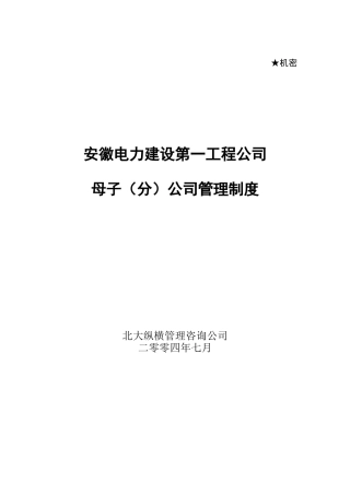 某咨询—安徽电建0721安徽电建一公司母子公司管理制度fi