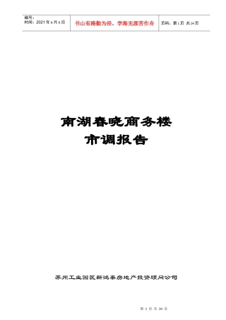 某商务楼市场调查报告