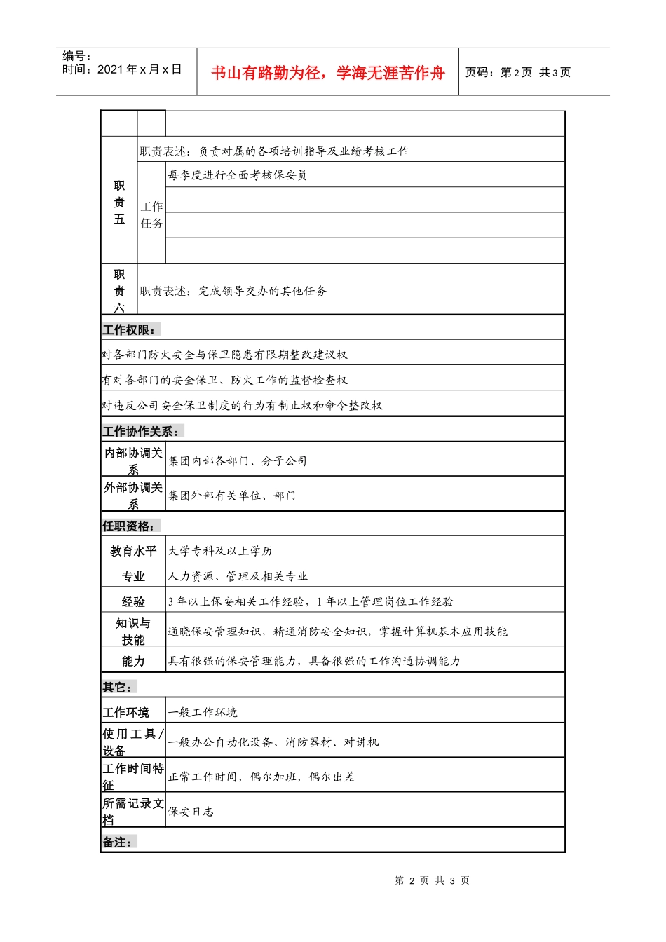 某咨询—广东中顺纸业人力资源部—保安队长_第2页