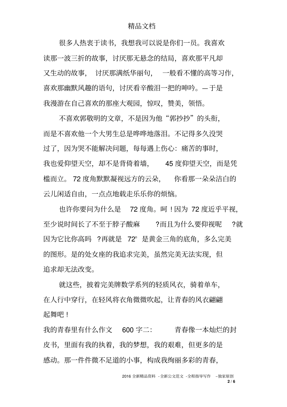 我的青春里有作文600字【精选】_第2页