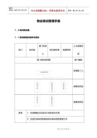 某地产物业培训管理手册